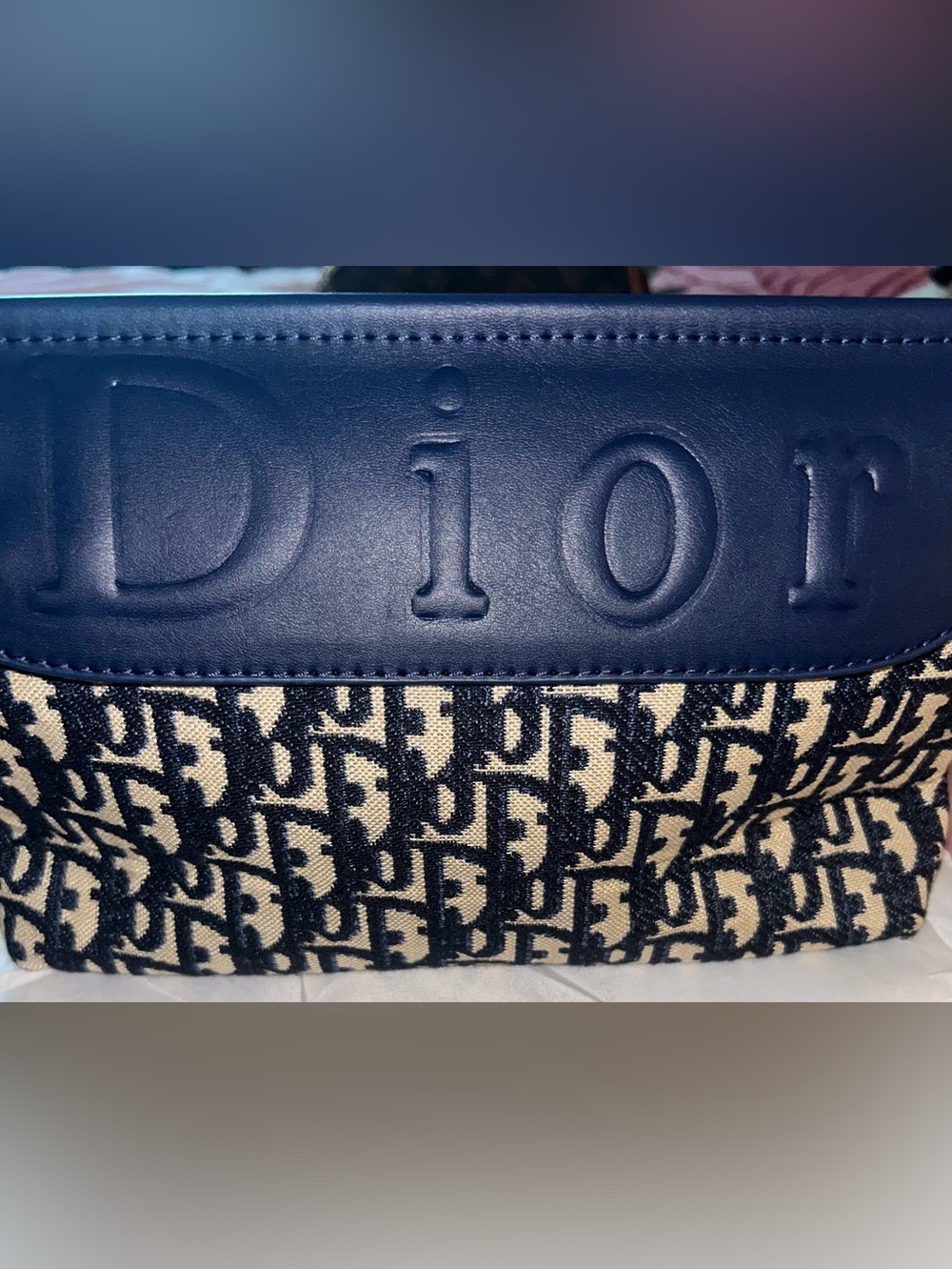 Inspired Christian Dior Navy and Cream Crossbody Bag